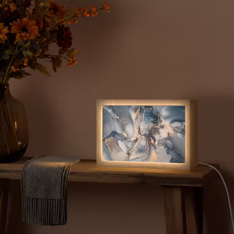 Tafellamp - Marmer - Grijs - Blauw - Luxe - Goud — 4