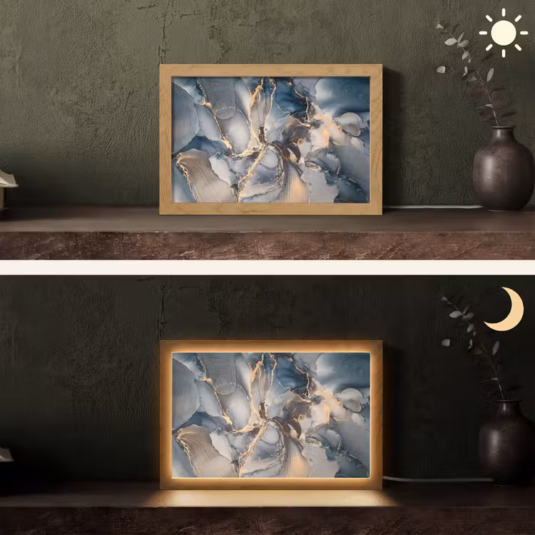 Tafellamp - Marmer - Grijs - Blauw - Luxe - Goud — 5