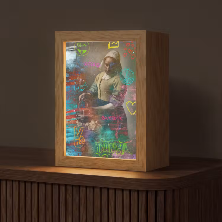 Tafellamp - Melkmeisje - Johannes Vermeer - Graffiti — 1
