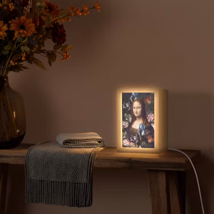 Tafellamp - Mona Lisa - Leonardo da Vinci - Bloemen — 2