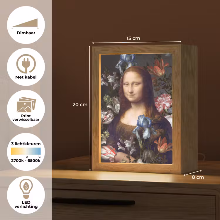 Tafellamp - Mona Lisa - Leonardo da Vinci - Bloemen — 7