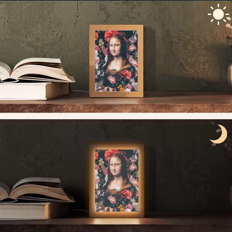 Tafellamp - Mona Lisa - Leonardo da Vinci - Bloemen - Roze — 5