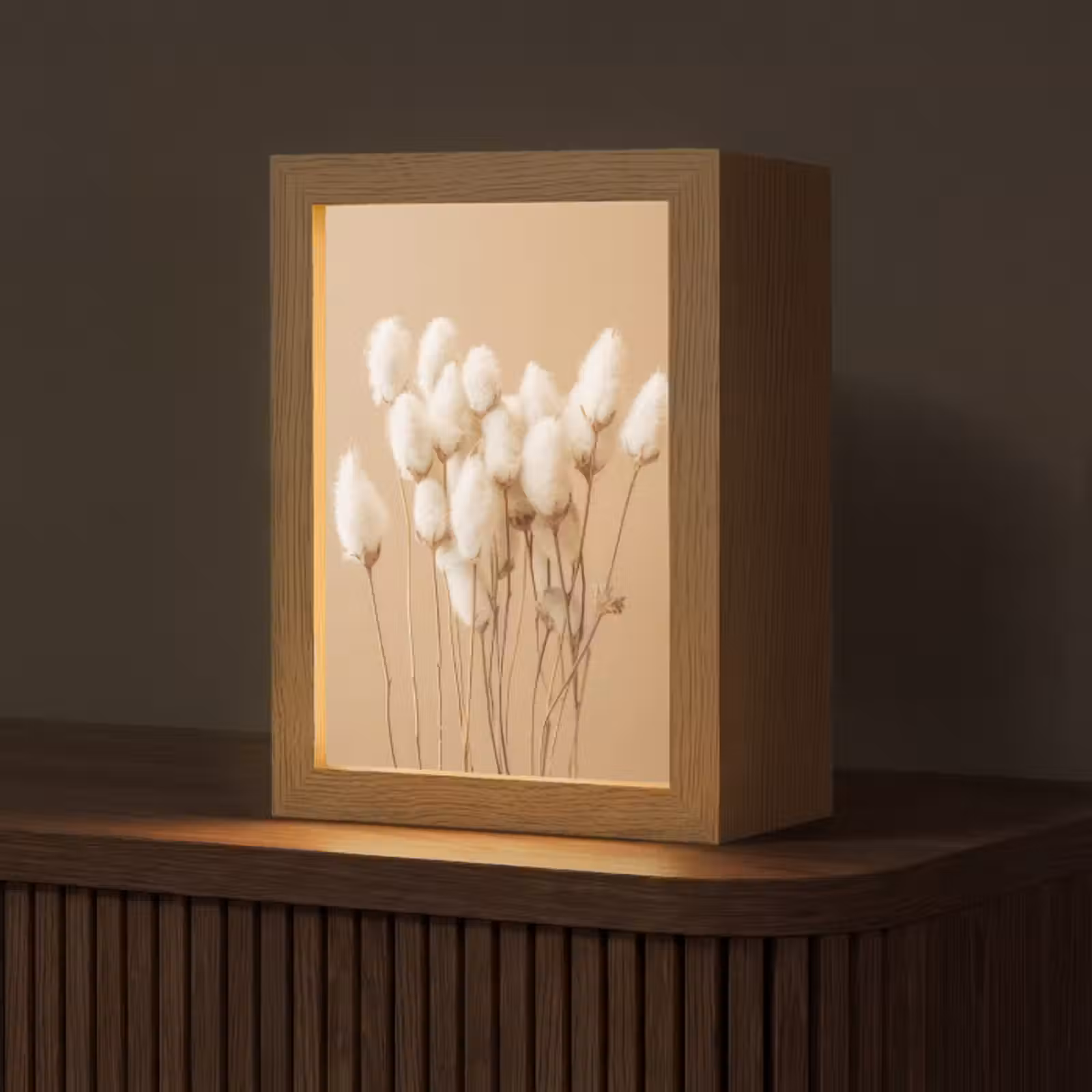 Tafellamp - Bloemen - Planten - Bruin - Pastel — 1