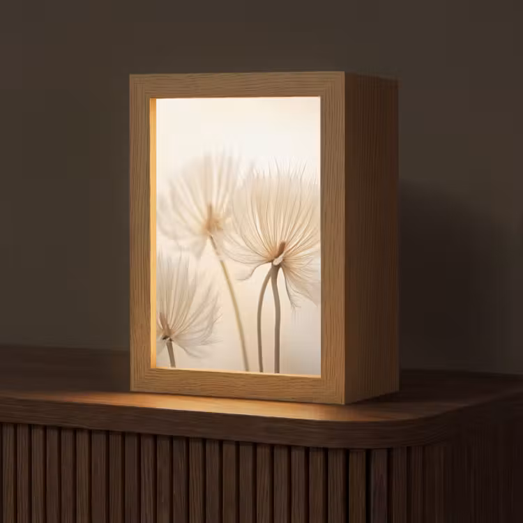 Tafellamp - Bloemen - Beige - Natuur — 1