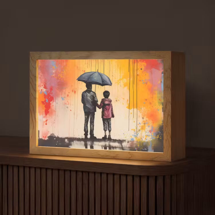 Tafellamp - Graffiti - Paraplu - Mensen - Kleuren - Kunst — 1