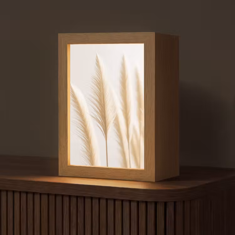 Tafellamp - Pampas gras - Pluimen - Beige - Natuur — 1