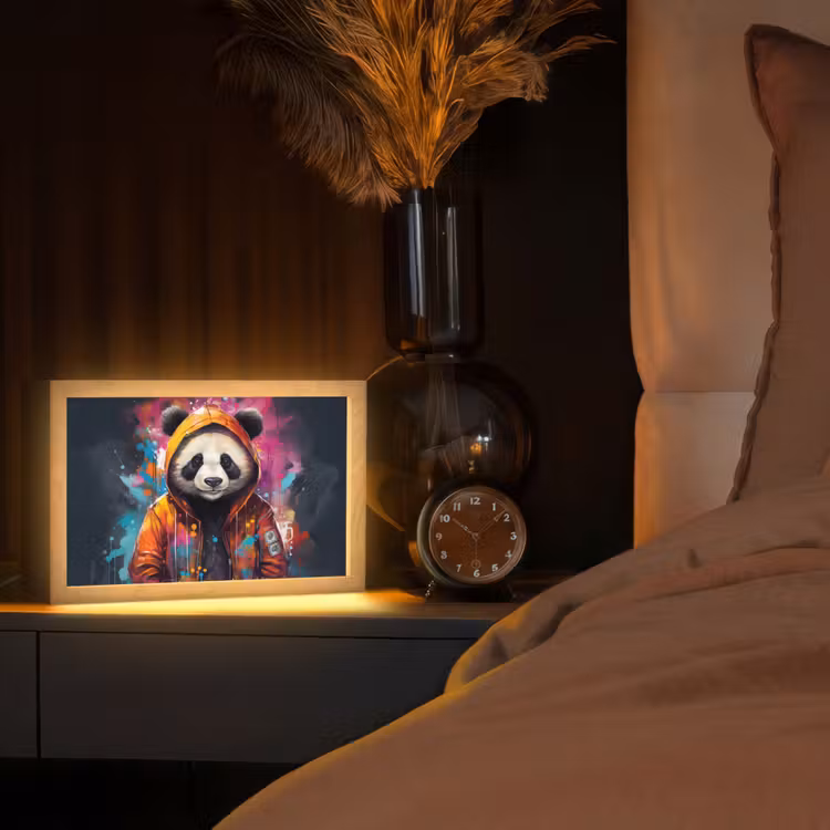Tafellamp - Panda - Jas - Graffiti - Oranje — 2