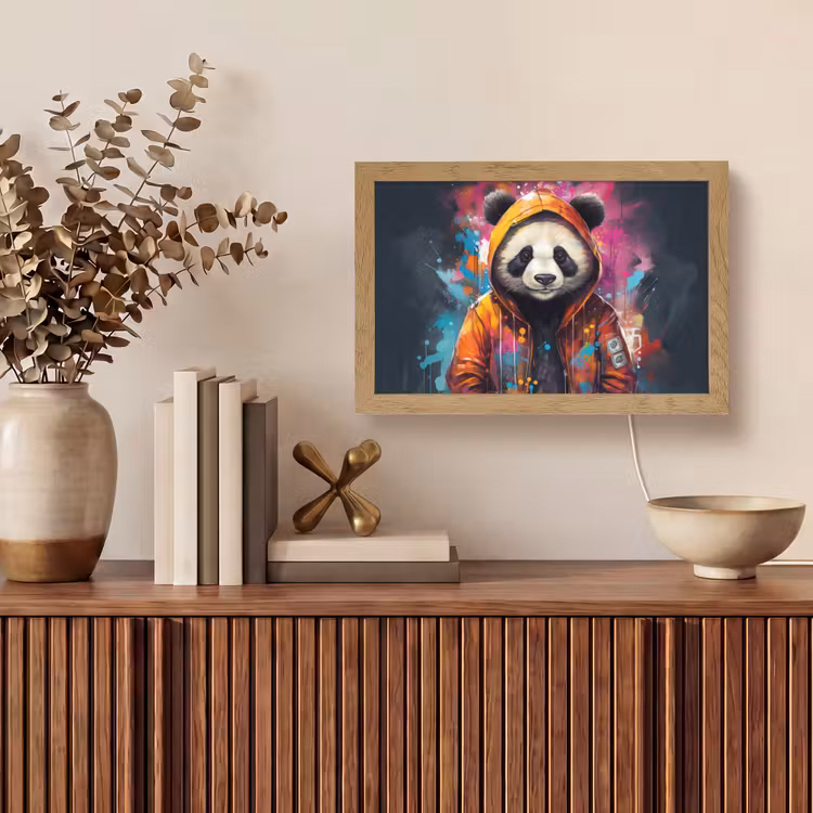 Tafellamp - Panda - Jas - Graffiti - Oranje — 3