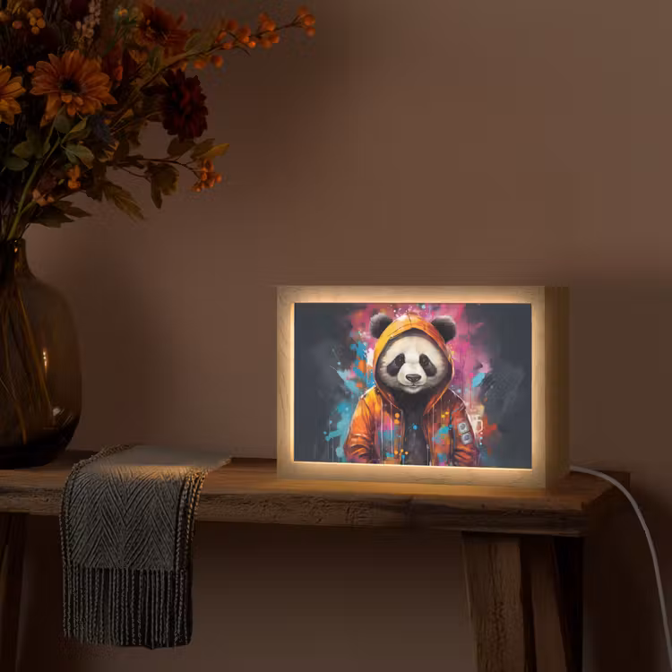 Tafellamp - Panda - Jas - Graffiti - Oranje — 4