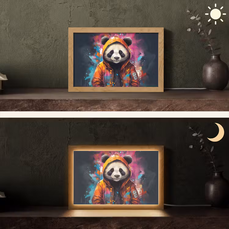 Tafellamp - Panda - Jas - Graffiti - Oranje — 5