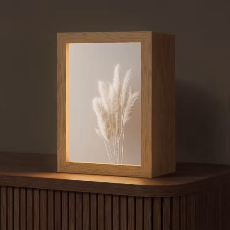 Tafellamp - Pampasgras - Pluimen - Pastel - Wit — 1
