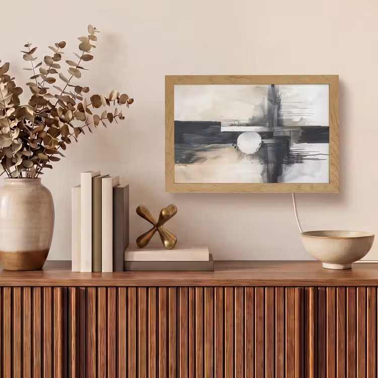 Tafellamp - Abstract - Zwart wit - Verf - Modern — 3