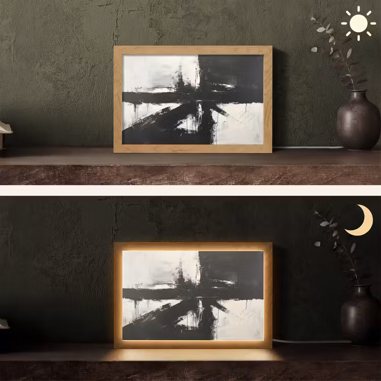 Tafellamp - Modern - Zwart wit - Abstract - Kunst — 5
