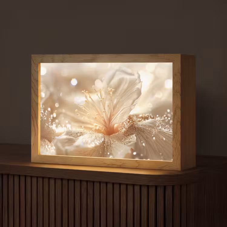 Tafellamp - Bloem - Wit - Glitter - Goud - Modern — 1