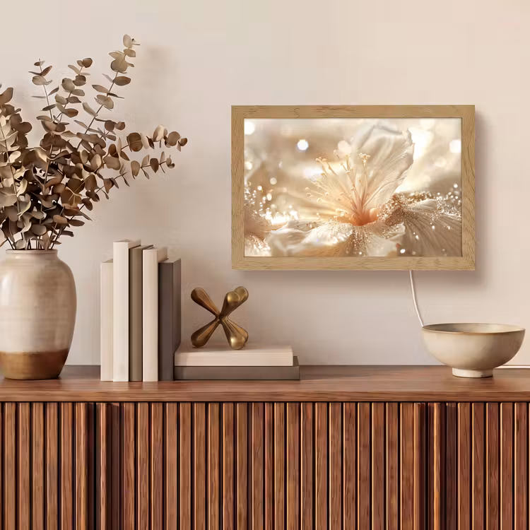 Tafellamp - Bloem - Wit - Glitter - Goud - Modern — 3