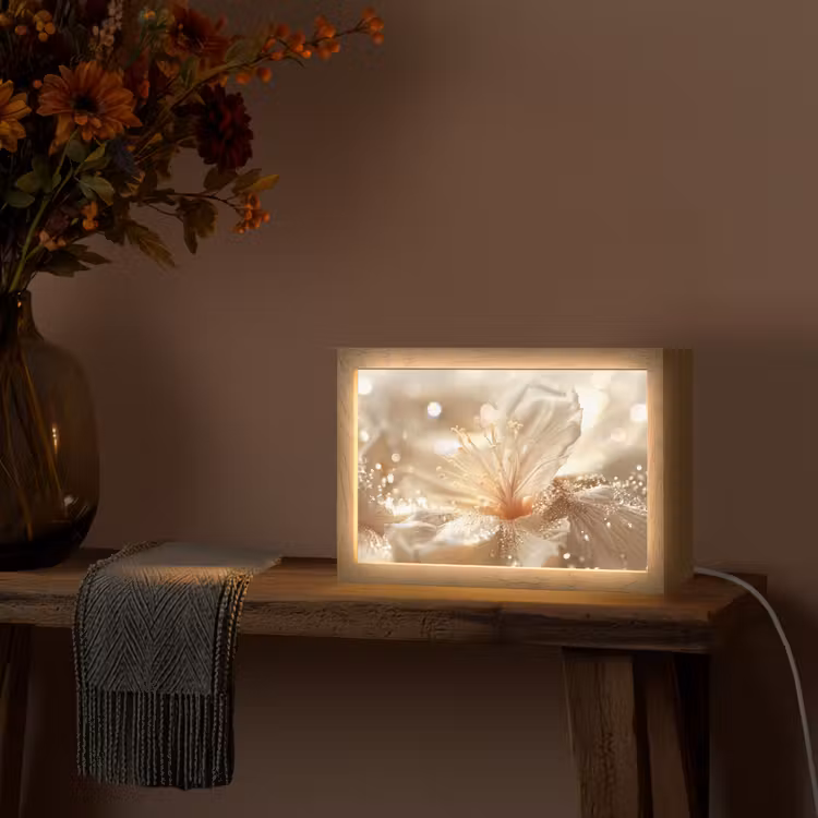 Tafellamp - Bloem - Wit - Glitter - Goud - Modern — 4