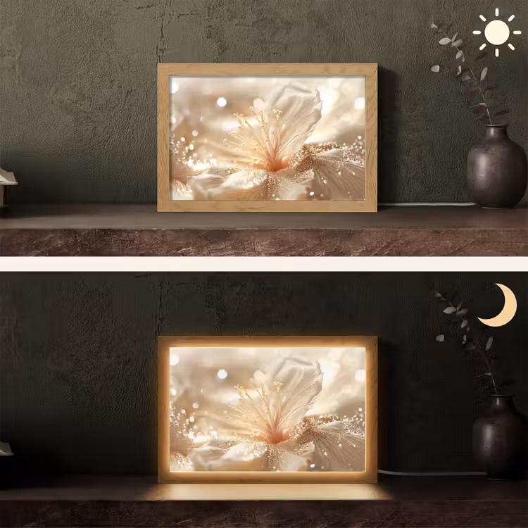 Tafellamp - Bloem - Wit - Glitter - Goud - Modern — 5