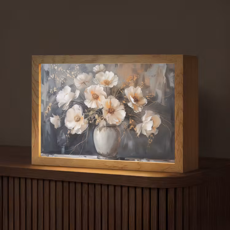 Tafellamp - Bloemen - Wit - Vaas - Modern — 1