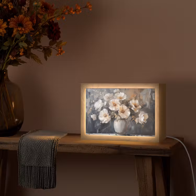 Tafellamp - Bloemen - Wit - Vaas - Modern — 4