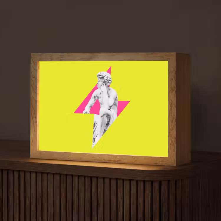 Tafellamp - Beeld - Man - Bliksemschicht - Geel — 1