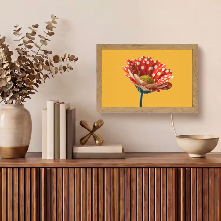 Tafellamp - Bloem - Rood - Stippen — 3