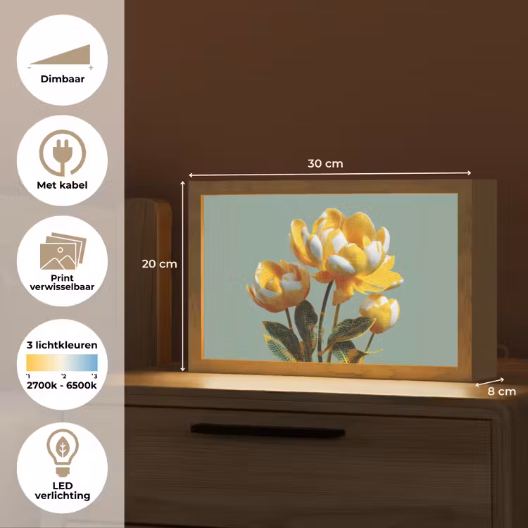 Tafellamp - Bloemen - Geel - Bladeren - Structuur — 7