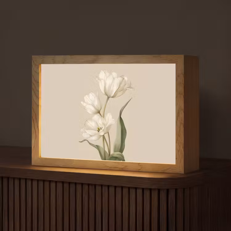 Tafellamp - Tulpen - Wit - Bladeren — 1