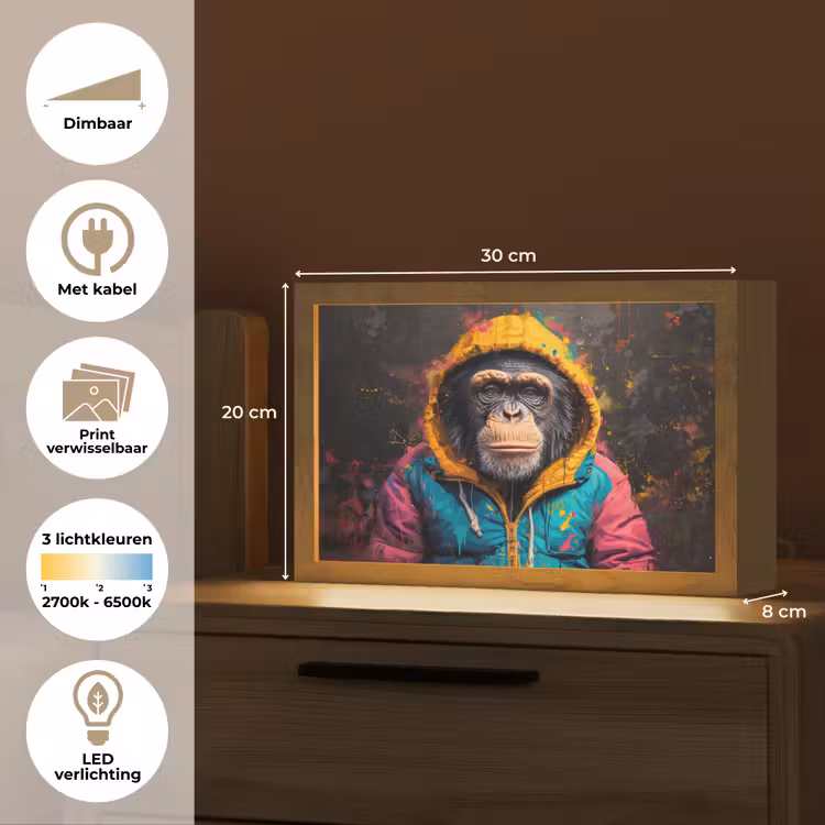Tafellamp - Graffiti - Chimpansee - Jas - Aap - Verf — 7