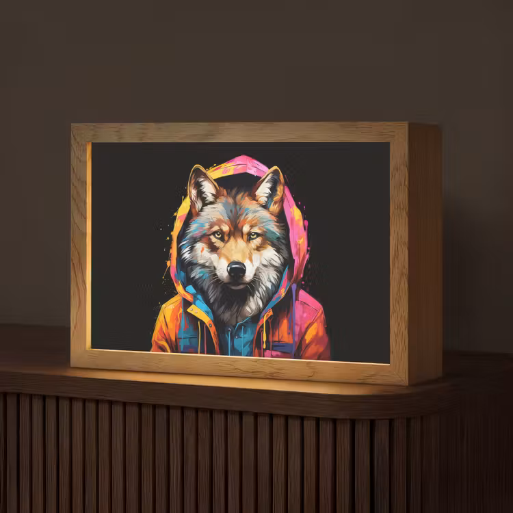 Tafellamp - Graffiti - Wolf - Jas - Zwart — 1