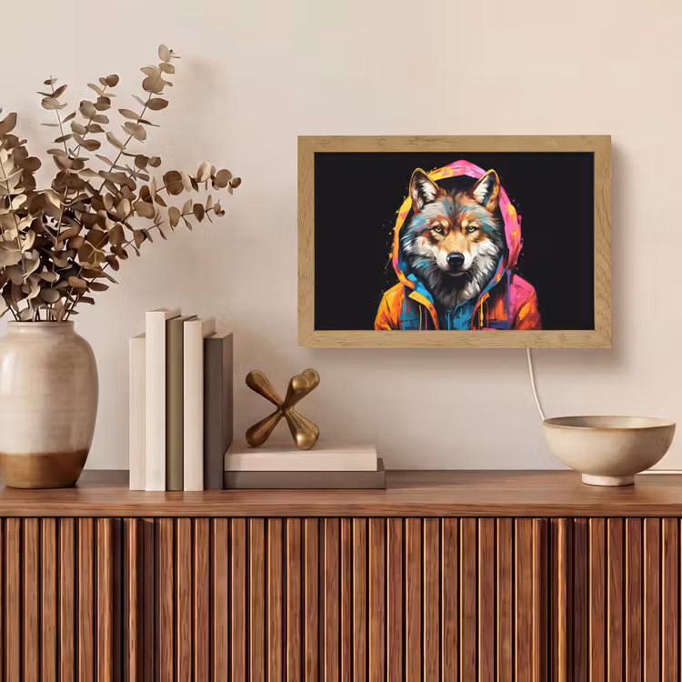 Tafellamp - Graffiti - Wolf - Jas - Zwart — 3