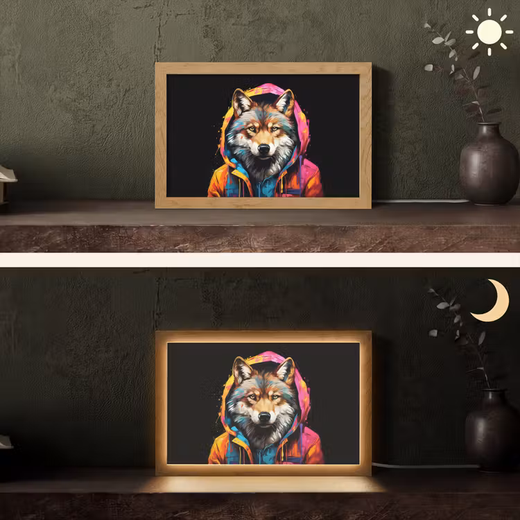 Tafellamp - Graffiti - Wolf - Jas - Zwart — 5