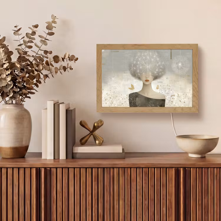 Tafellamp - Pluis - Vrouw - Beige — 3