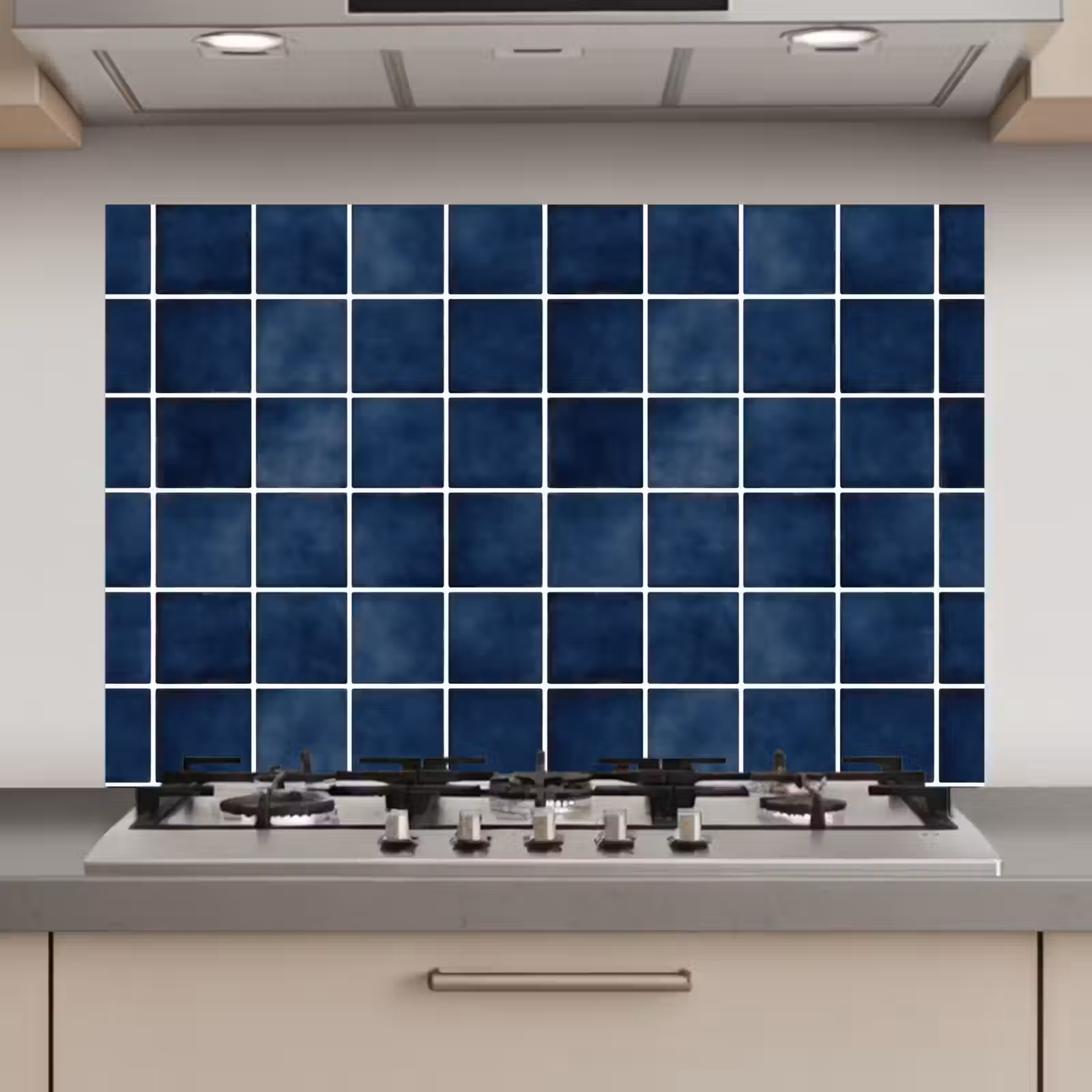 Spatscherm keuken - Tegel - Modern - Blauw — 1