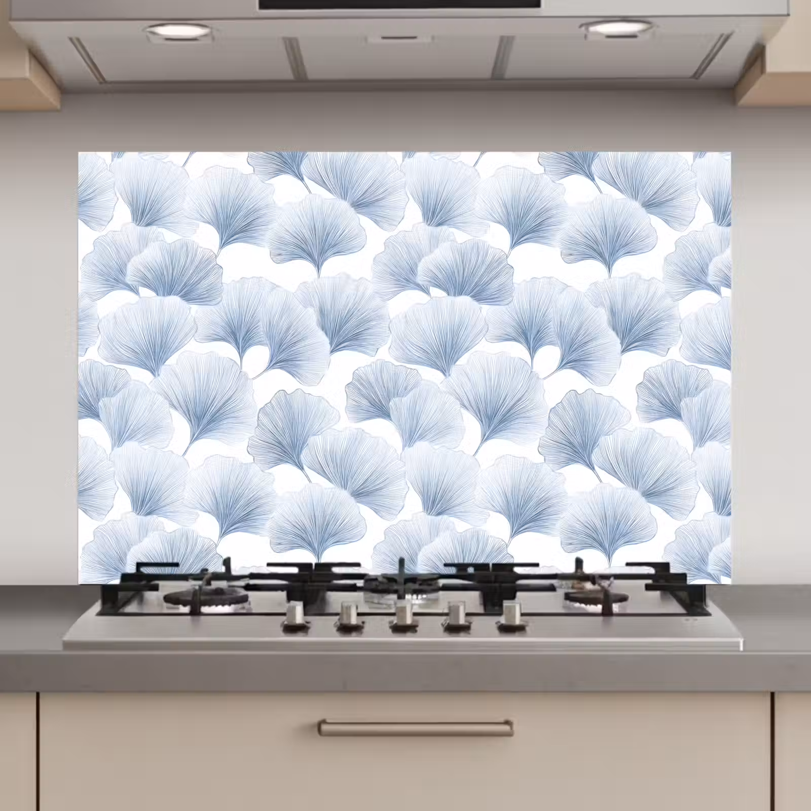 Spatscherm keuken - Waaier - Modern - Blauw — 1