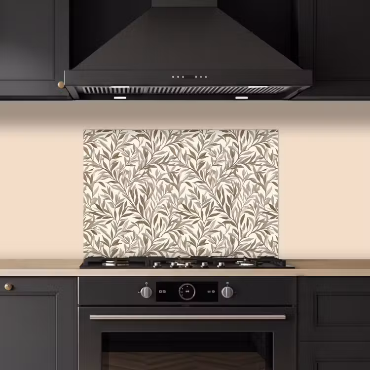 Spatscherm keuken - Takken - Botanisch - Taupe — 2