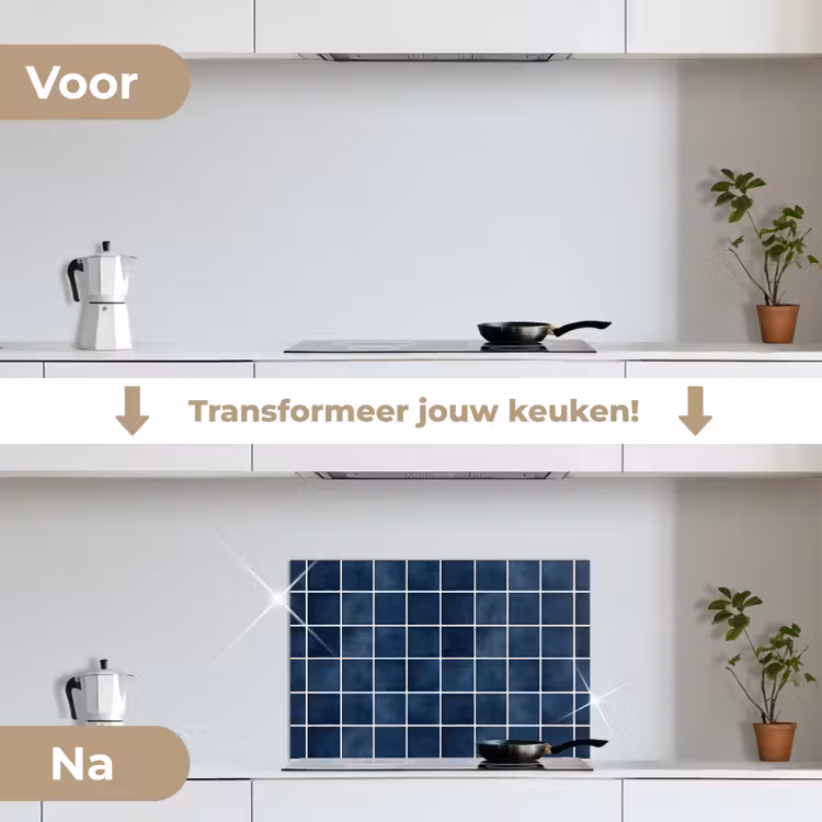 Spatscherm keuken - Tegel - Modern - Blauw — 3