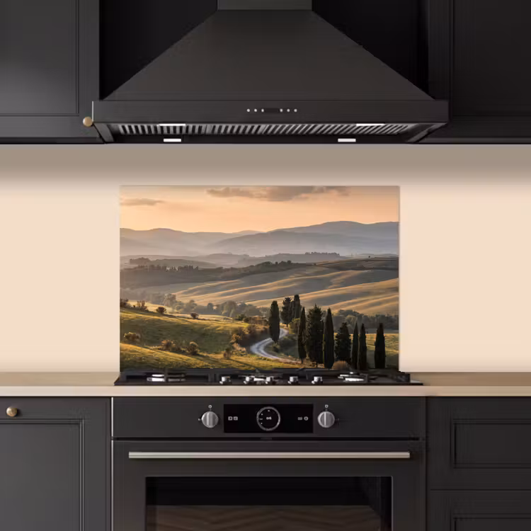 Spatscherm keuken - Toscaans - Landschap - Heuvels — 2