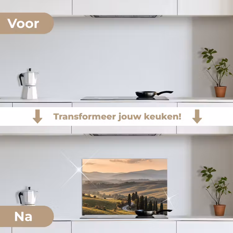 Spatscherm keuken - Toscaans - Landschap - Heuvels — 3