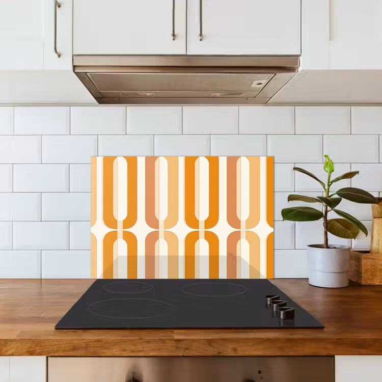Spatscherm keuken - U-vorm - Retro - Oranje — 6