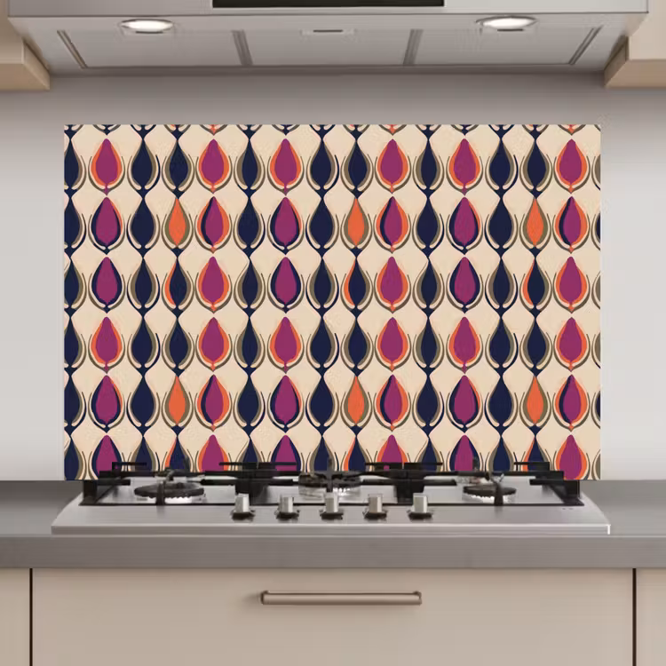 Spatscherm keuken - Vintage - Retro - Kleurrijk — 1