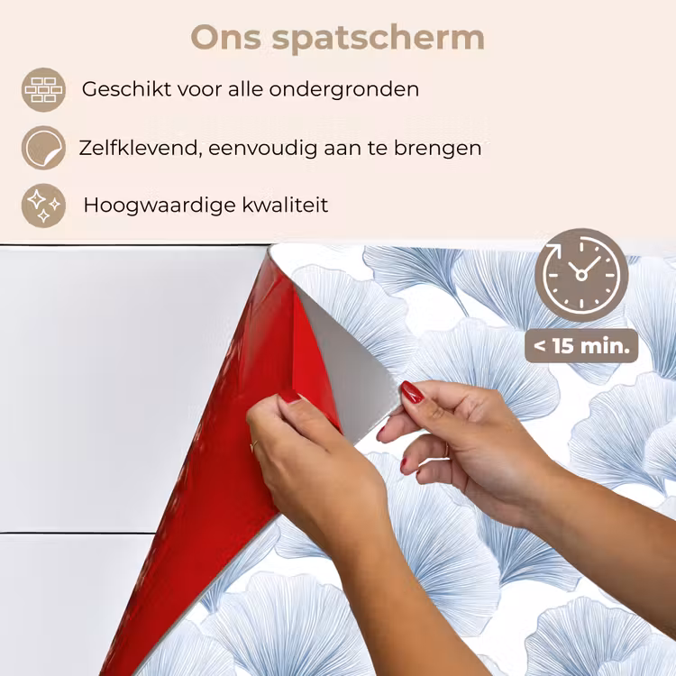 Spatscherm keuken - Waaier - Modern - Blauw — 4