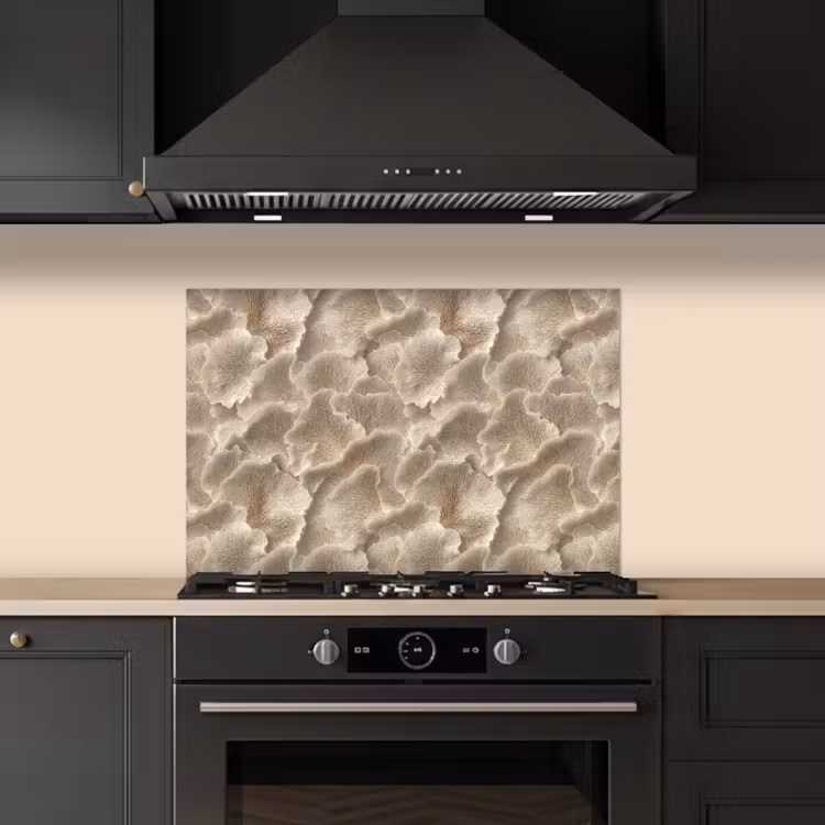 Spatscherm keuken - Waaierstructuren - Beige - Vezeltextuur — 2