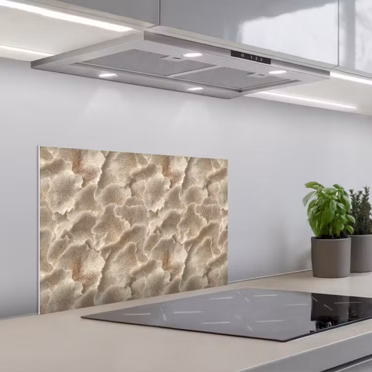 Spatscherm keuken - Waaierstructuren - Beige - Vezeltextuur — 5