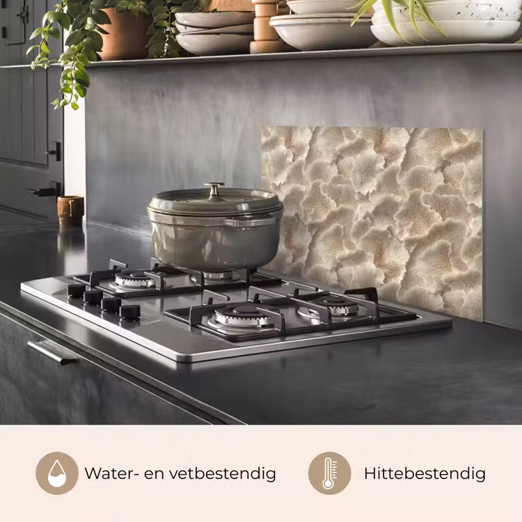 Spatscherm keuken - Waaierstructuren - Beige - Vezeltextuur — 7