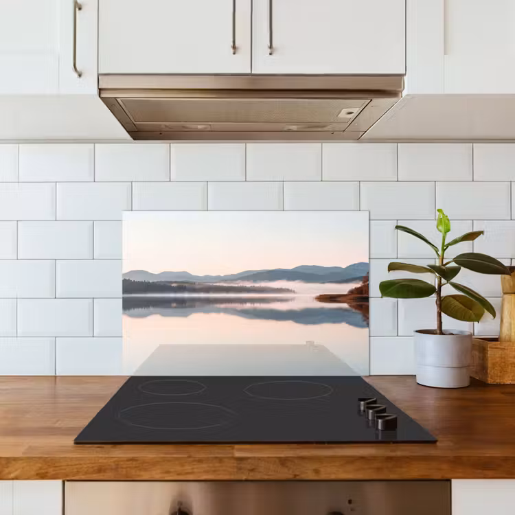 Spatscherm keuken - Water - Bomen - Mistlaag — 6