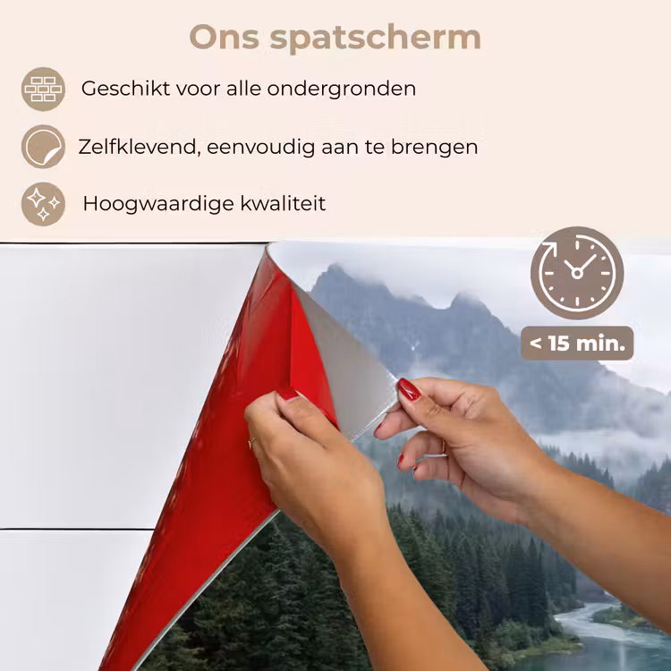 Spatscherm keuken - Waterval - Bomen - Bergen — 4