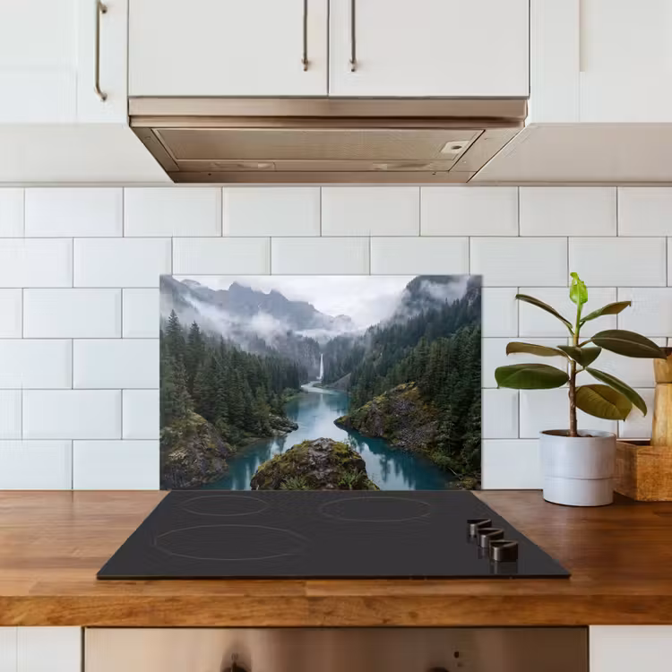 Spatscherm keuken - Waterval - Bomen - Bergen — 6