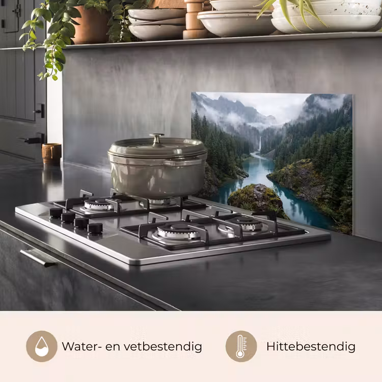 Spatscherm keuken - Waterval - Bomen - Bergen — 7
