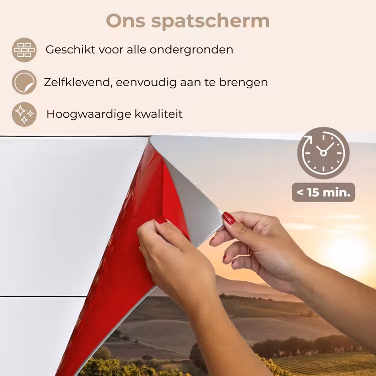 Spatscherm keuken - Wijngaard - Zonsondergang - Landschap — 4