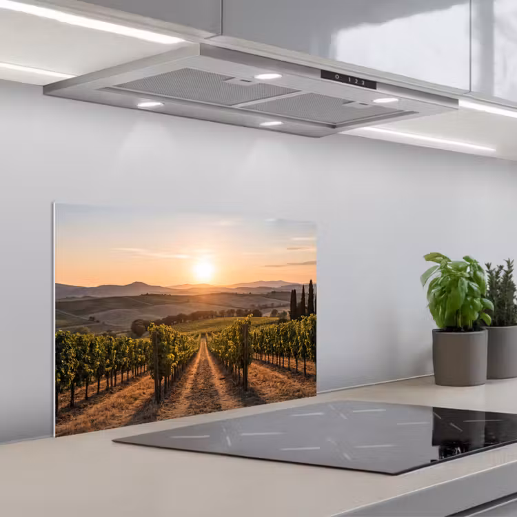 Spatscherm keuken - Wijngaard - Zonsondergang - Landschap — 5